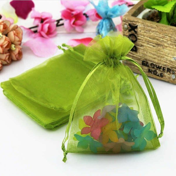 olive green organza gift bag Suds N Scents